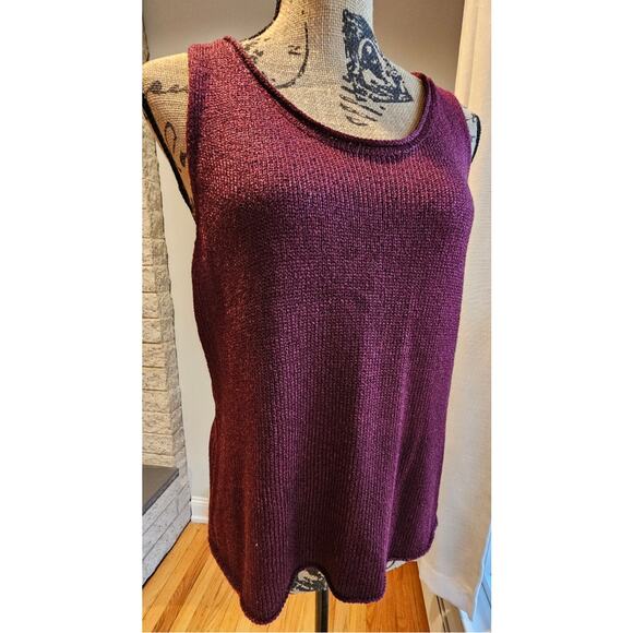 Eileen Fisher 54% Silk Plum Tank Top, NWOT, Sz L - Picture 1 of 7